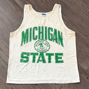 VINTAGE 90S MICHIGAN STATE GRAPHIC TANK TOP MENS LARGE